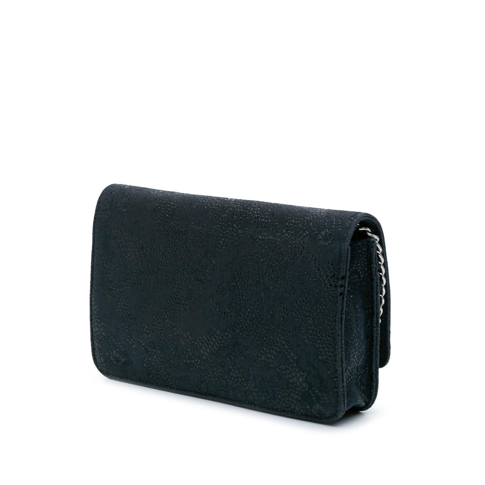 Chanel Lace Overlay Goatskin Wallet On Chain