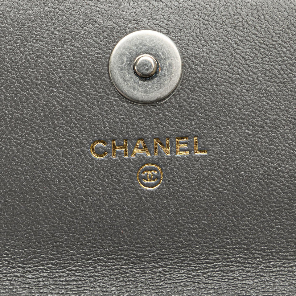 Chanel Lambskin 19 Flap Coin Purse With Chain