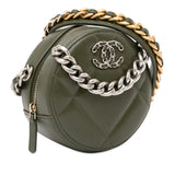 Chanel Lambskin 19 Round Clutch with Chain (SHG-AyshgD)