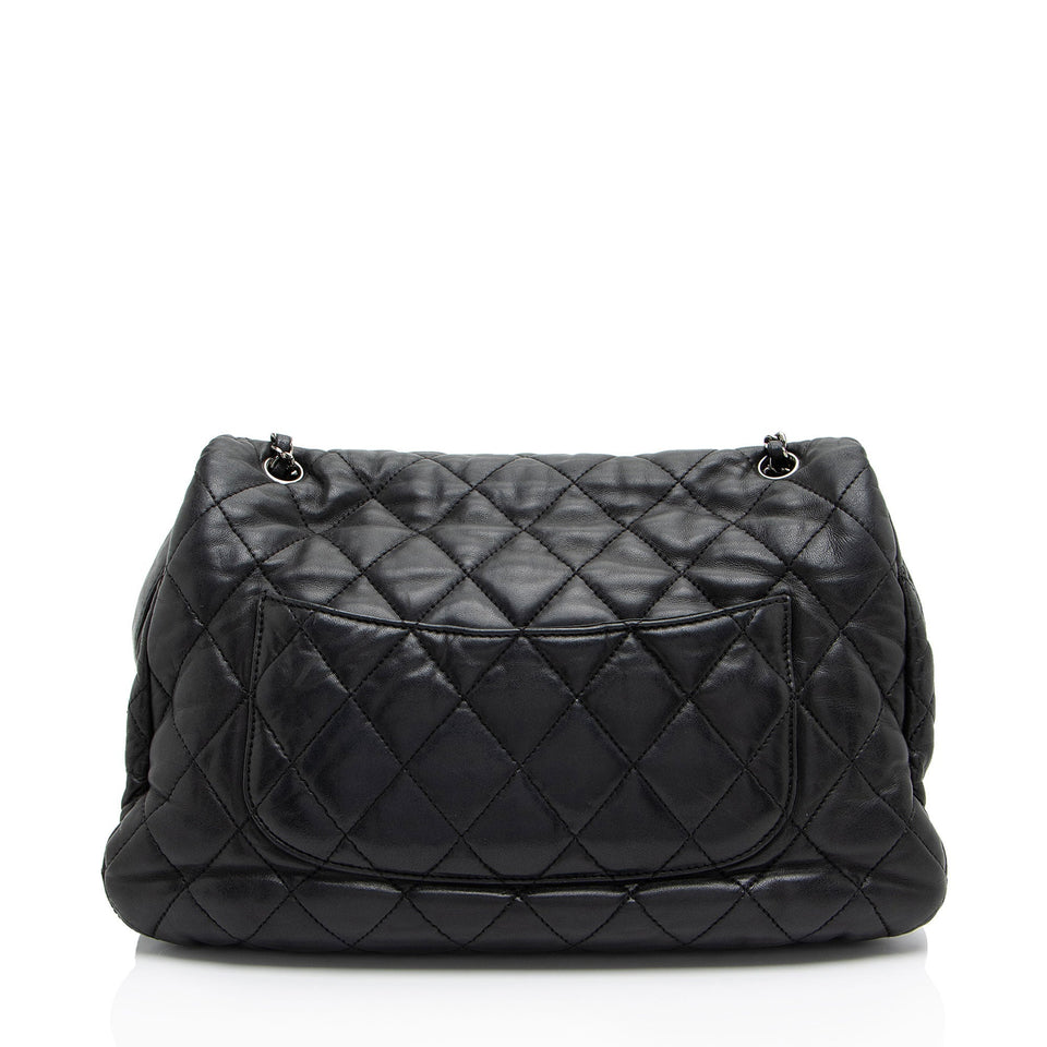 Chanel Lambskin 3 Accordion Maxi Flap Bag