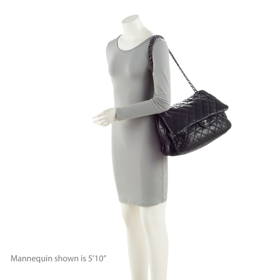 Chanel Lambskin 3 Accordion Maxi Flap Bag