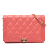 Chanel Lambskin Boy Wallet On Chain