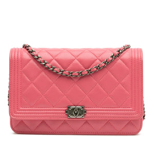Chanel Lambskin Boy Wallet On Chain