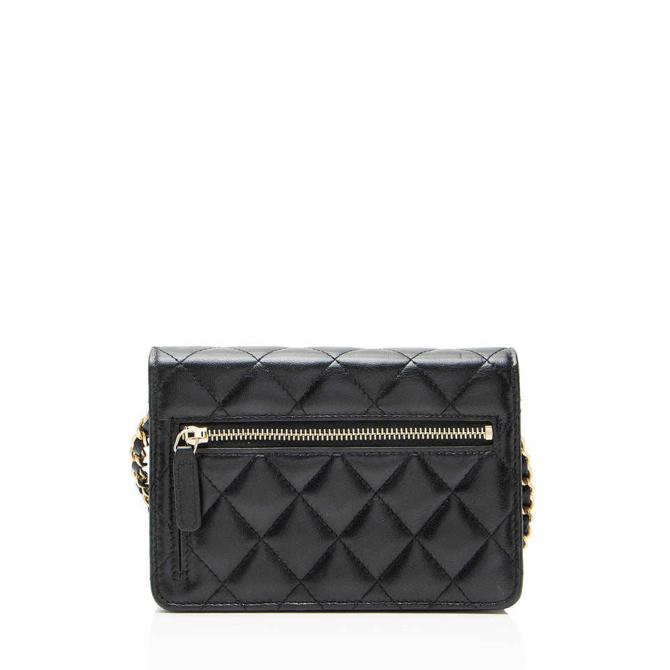 Chanel Lambskin Romance Mini Wallet on Chain