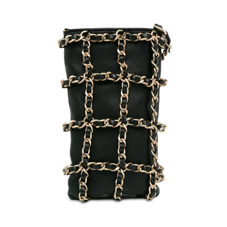 Chanel Lambskin Tech Me Out Clutch With Chain (SHG-lnyegU)
