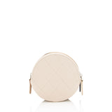 Chanel Lambskin Triple Zip Round Clutch with Chain