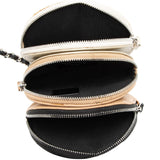 Chanel Lambskin Triple Zip Round Clutch with Chain