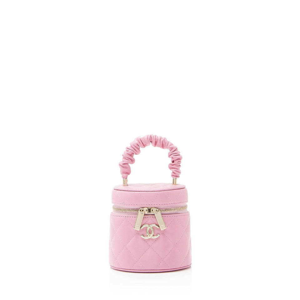 Chanel Lambskin Vanity Ruched Mini Top Handle