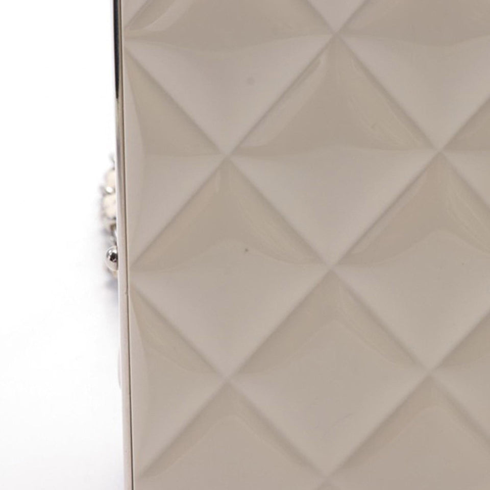 Chanel Lambskin and Acrylic Kiss Clutch with Chain