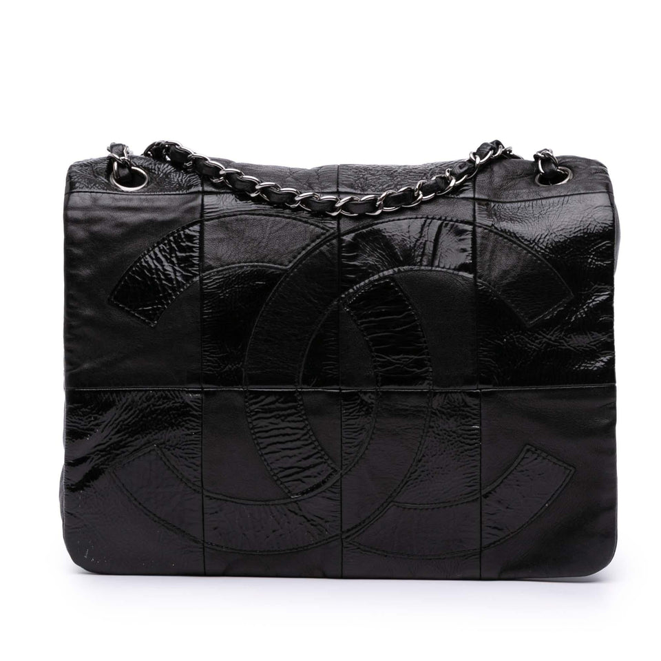 Chanel Lambskin and Patent Patchwork Brooklyn Flap