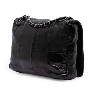Chanel Lambskin and Patent Patchwork Brooklyn Flap
