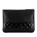 Chanel Lambskin and Quilted Patent O Case Clutch (SHG-nuBGKM)
