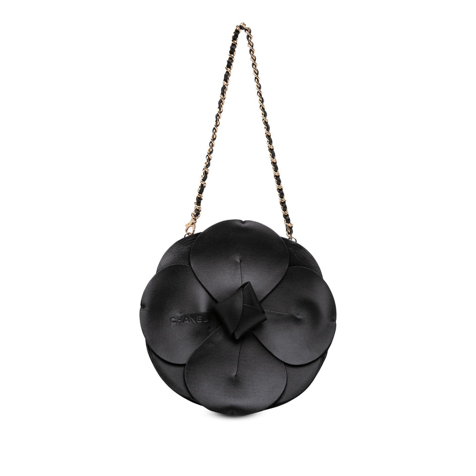 Chanel Lambskin and Satin Camellia Flower Evening Bag