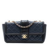 Chanel Large Bicolor Quilted Lambskin Elegant CC Flap