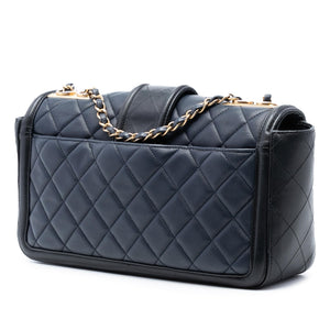 Chanel Large Bicolor Quilted Lambskin Elegant CC Flap