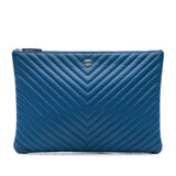 Chanel Large CC Chevron Caviar O Case Clutch