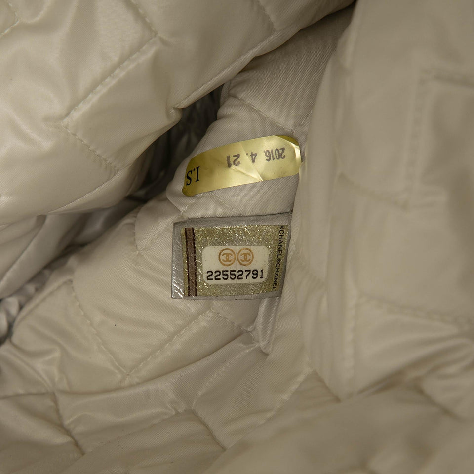 Chanel Large Chevron Metallic Calfskin O Case Clutch