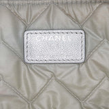 Chanel Large Chevron Metallic Lambskin Mademoiselle Zip Clutch