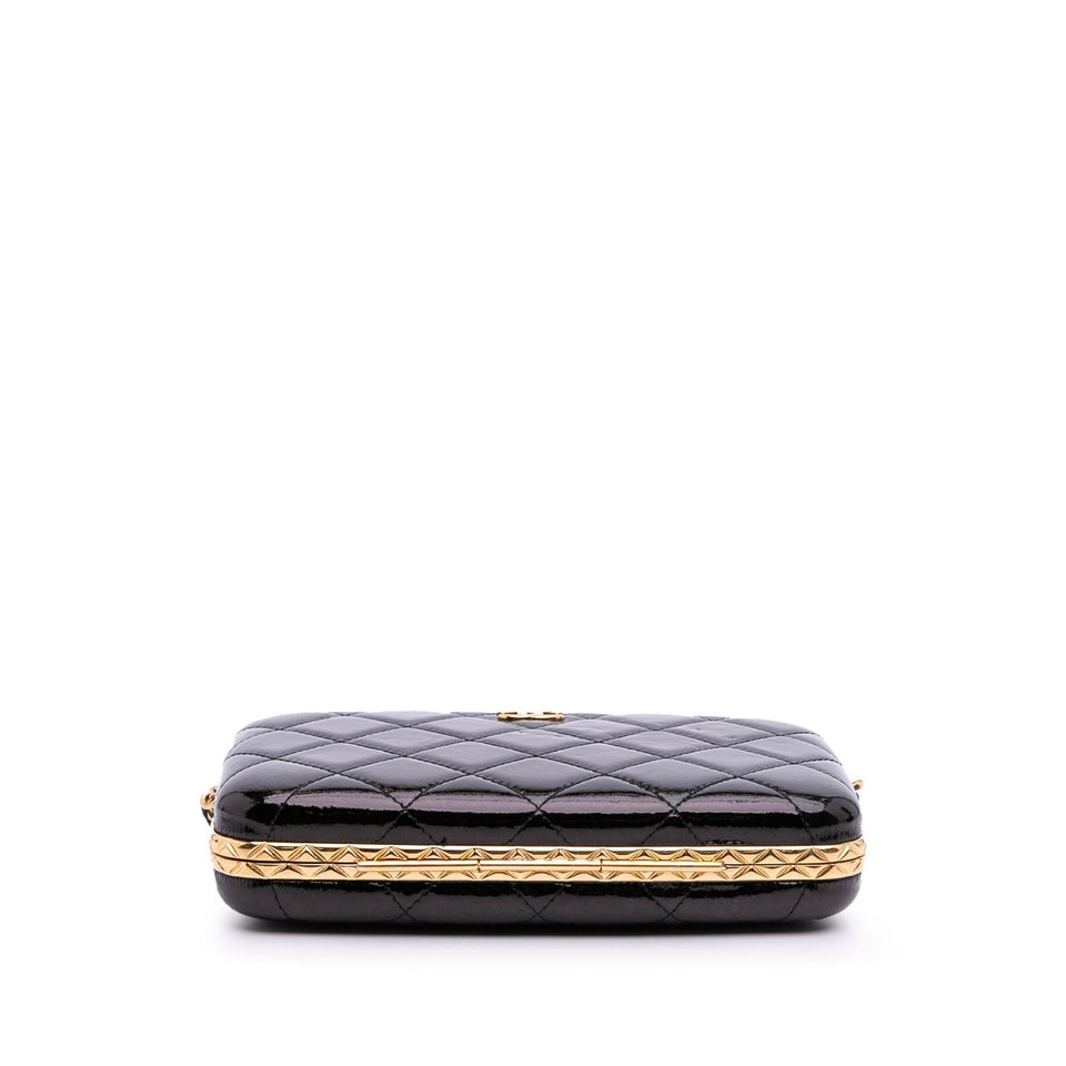 Chanel Large Glazed Goatskin Box With Chain