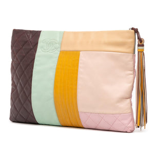 Chanel Large Lambskin Colorblock Patchwork O Case
