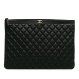 Chanel Large Quilted Caviar Boy O Case Clutch (SHG-AMsEwy)