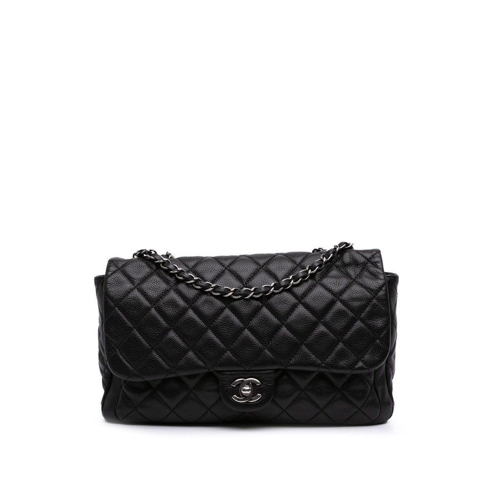 Chanel Large Quilted Caviar Now and Forever Flap