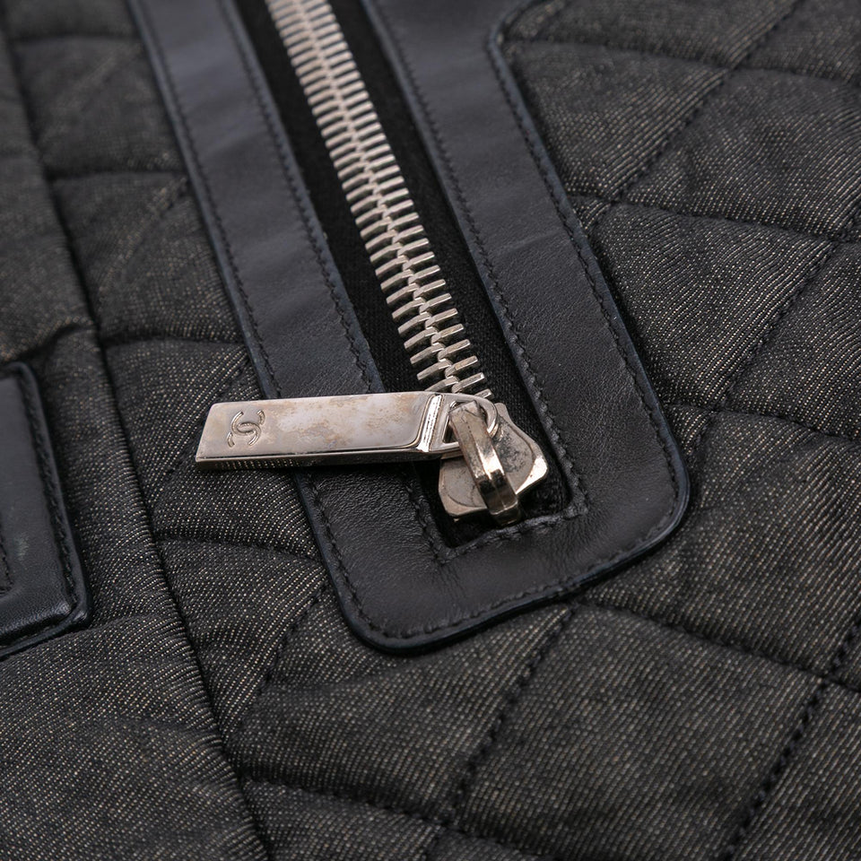 Chanel Large Quilted Denim Coco Cocoon Tote