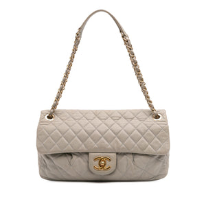 Chanel Large Quilted Iridescent Calfskin Coco Pleats Flap