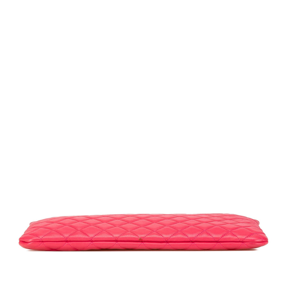 Chanel Large Quilted Lambskin O Case Clutch