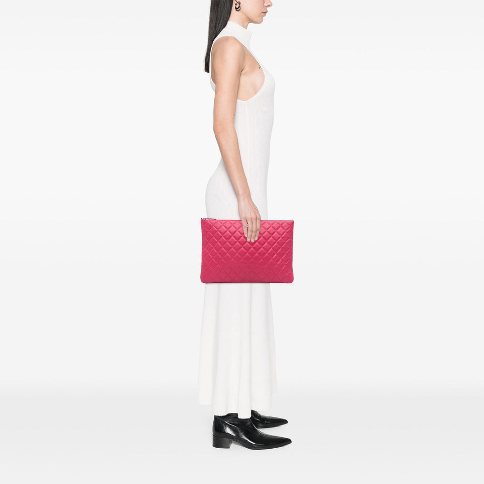 Chanel Large Quilted Lambskin O Case Clutch