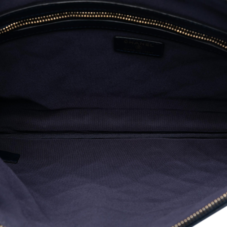 Chanel Large Quilted Lambskin O Case Clutch