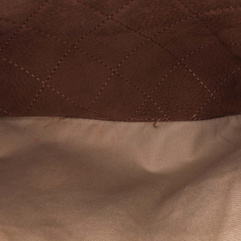 Chanel Large Quilted Nubuck Natural Beauty Split Pocket Flap