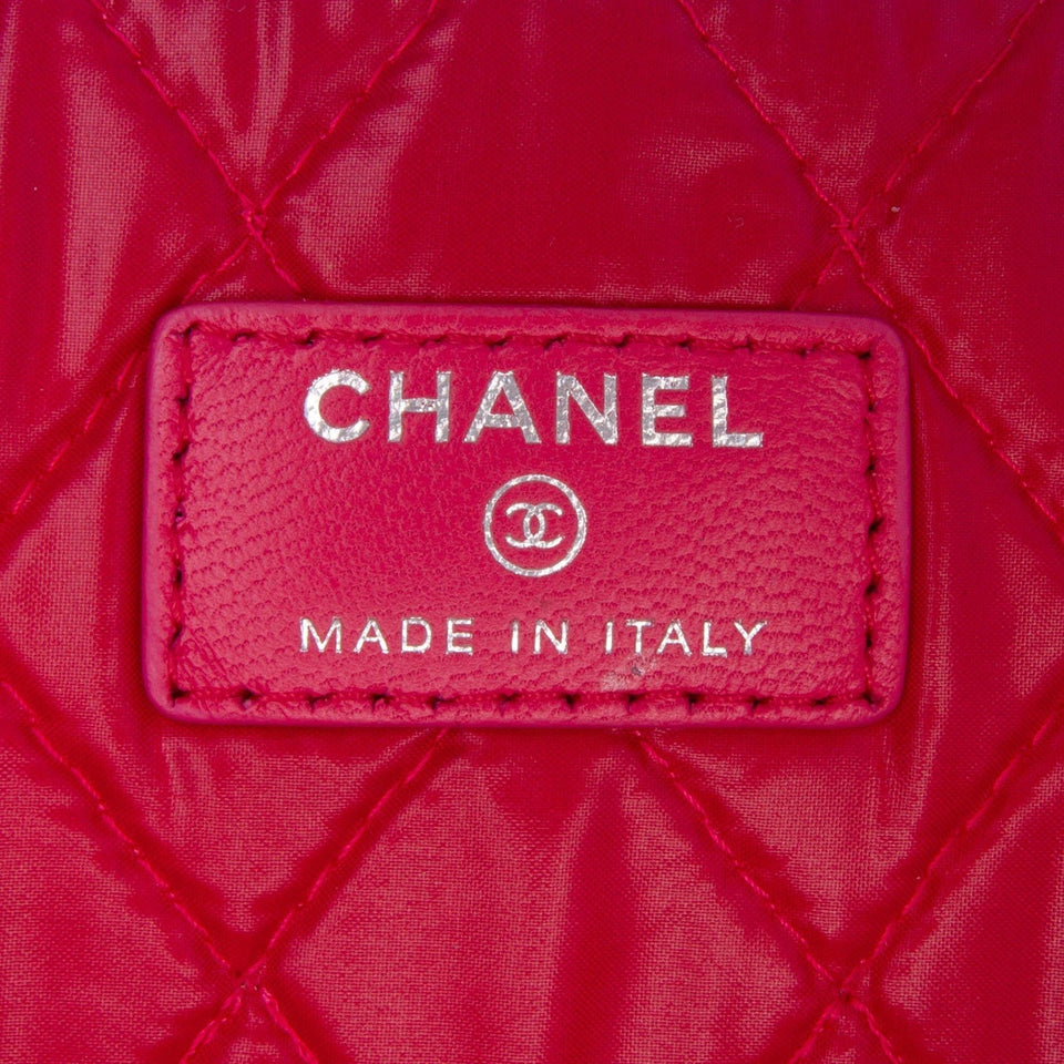 Chanel Large Quilted Patent O Case Clutch