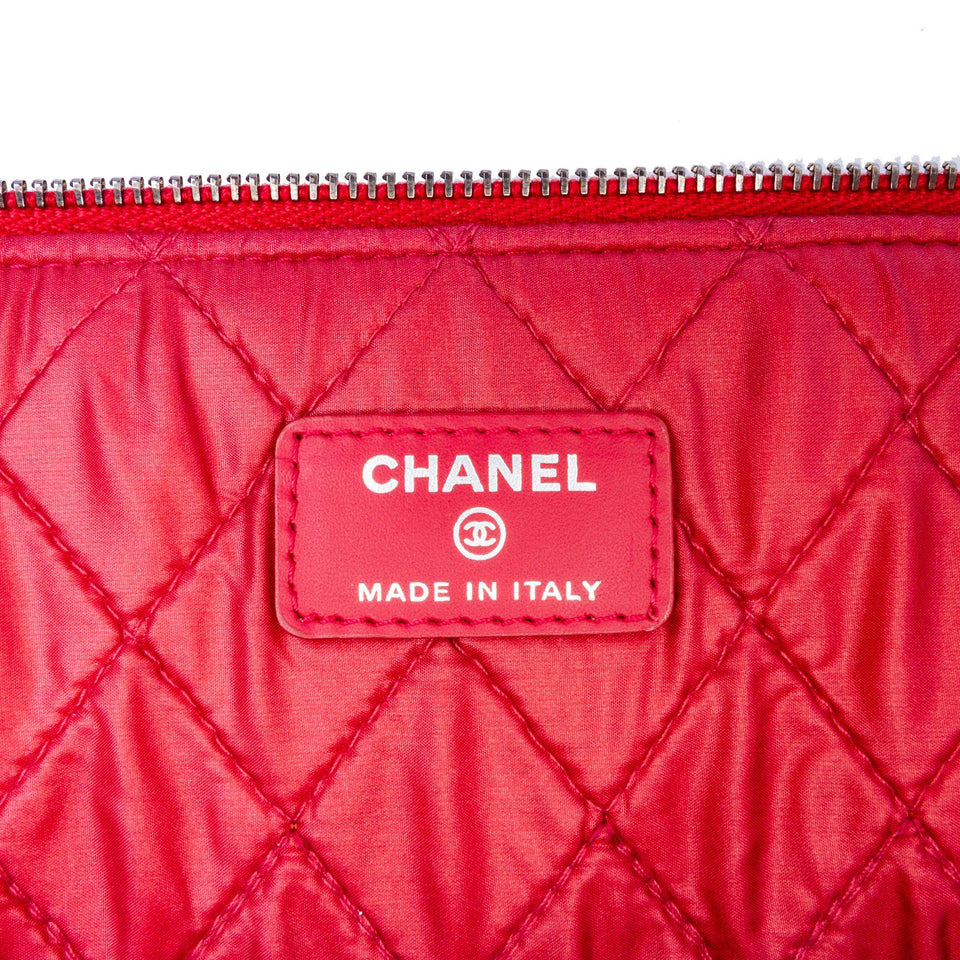 Chanel Large Quilted Patent O Case Clutch