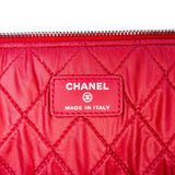 Chanel Large Quilted Patent O Case Clutch