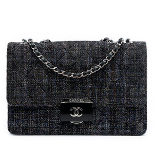 Chanel Large Quilted Tweed Beauty Lock Flap