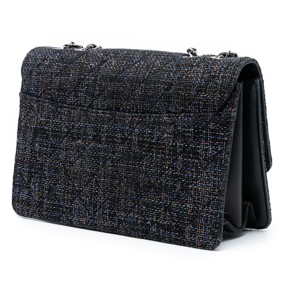 Chanel Large Quilted Tweed Beauty Lock Flap