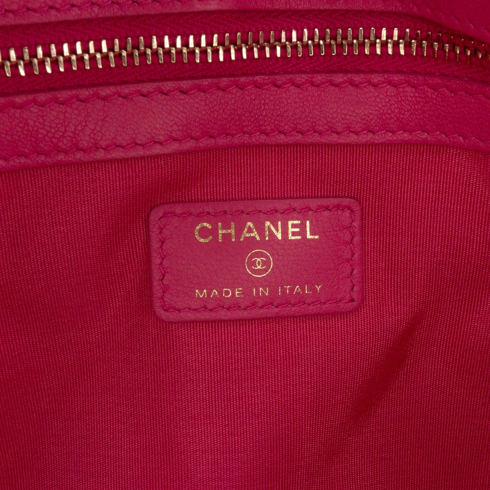 Chanel Large Tweed PVC Logo Wristlet Pouch