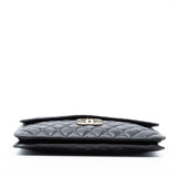 Chanel Maxi XL Quilted Lambskin Clutch with Chain