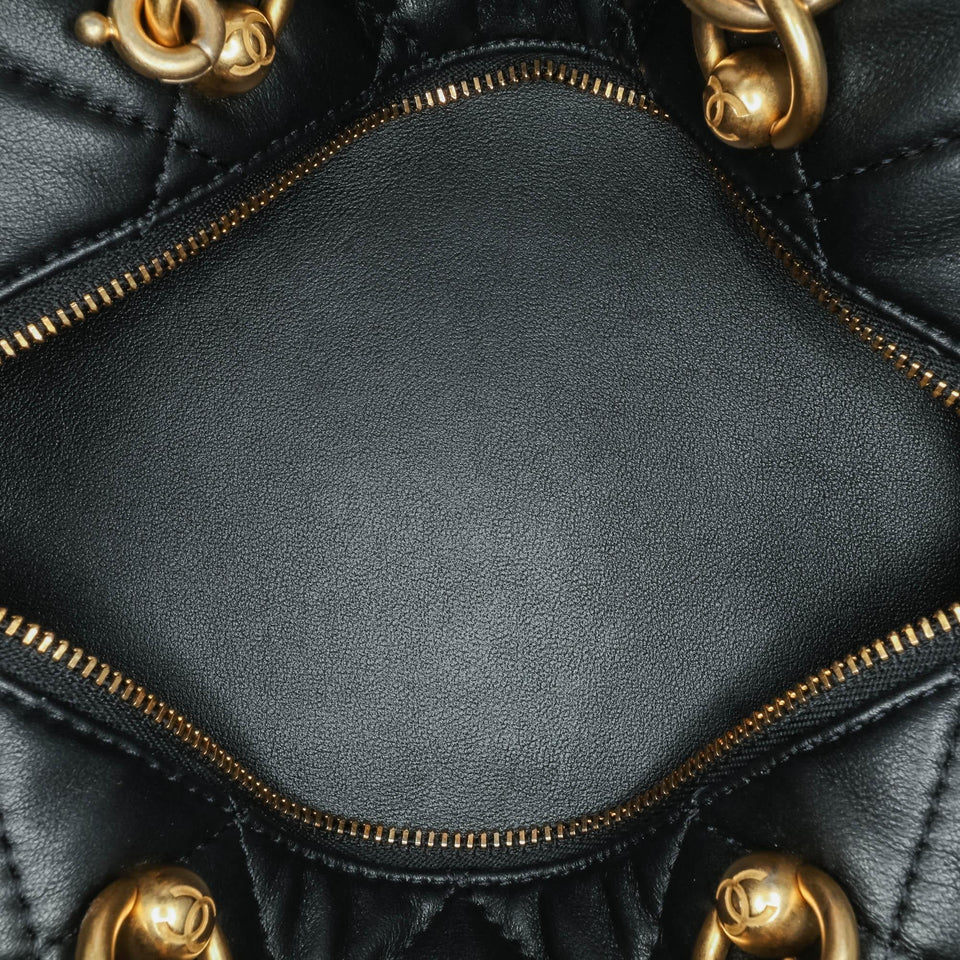 Chanel Métiers d'Art CC Quilted Lambskin Box Top Handle Satchel