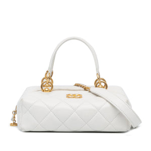 Chanel Métiers d'Art CC Quilted Lambskin Box with Top Handle Bag