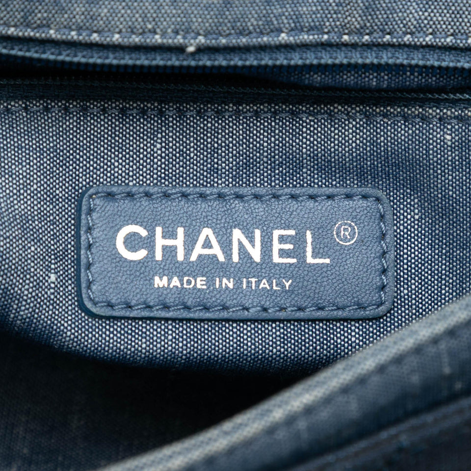 Chanel Medium Bicolor Quilted Denim Medallion Flap