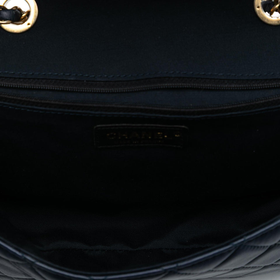 Chanel Medium Bicolor Quilted Lambskin Elegant CC Flap