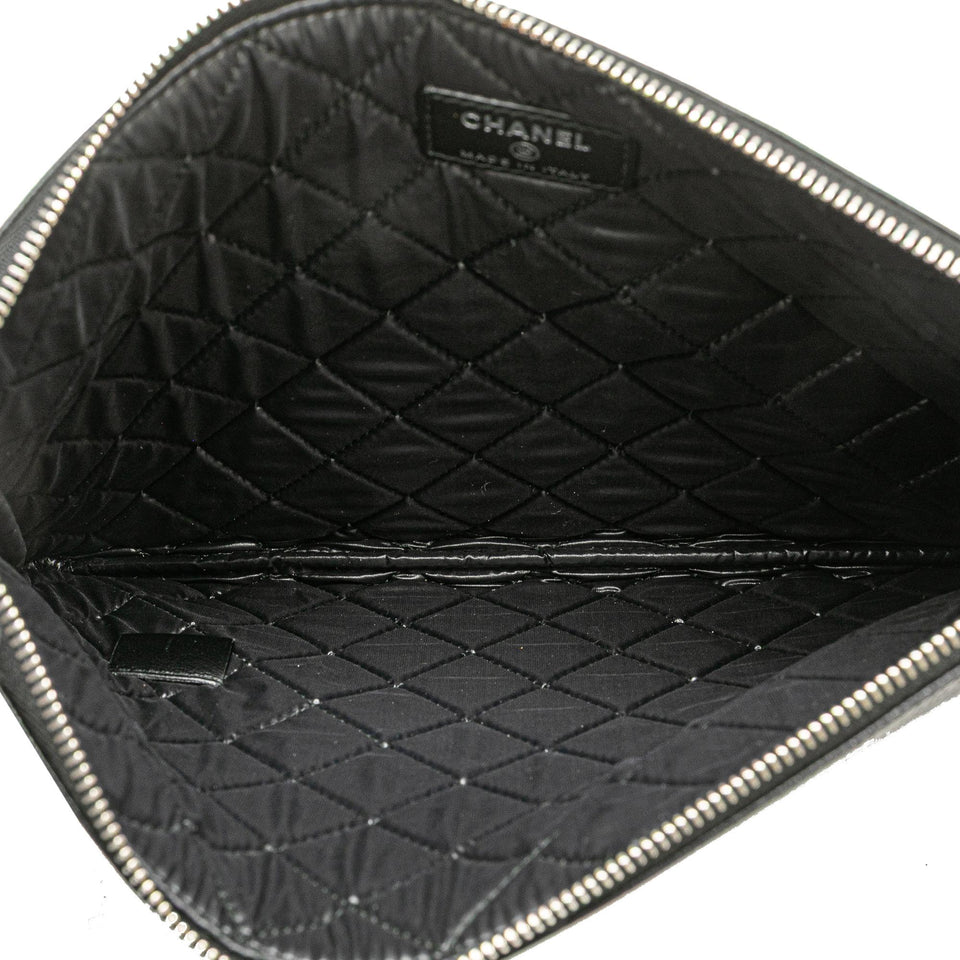 Chanel Medium Caviar Deauville Studded O Case Clutch
