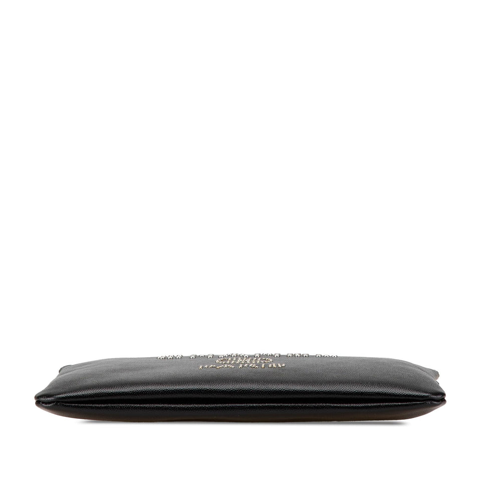 Chanel Medium Caviar Deauville Studded O Case Clutch