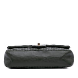 Chanel Medium Chevron Calfskin Coco Pleats Double Flap