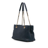Chanel Medium Chevron Wrinkled Calfskin Medallion Charm Tote