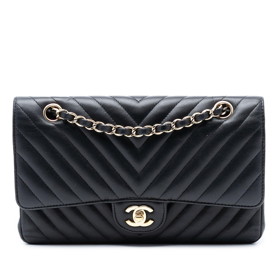 Chanel Medium Classic Chevron Lambskin Double Flap