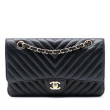 Chanel Medium Classic Chevron Lambskin Double Flap