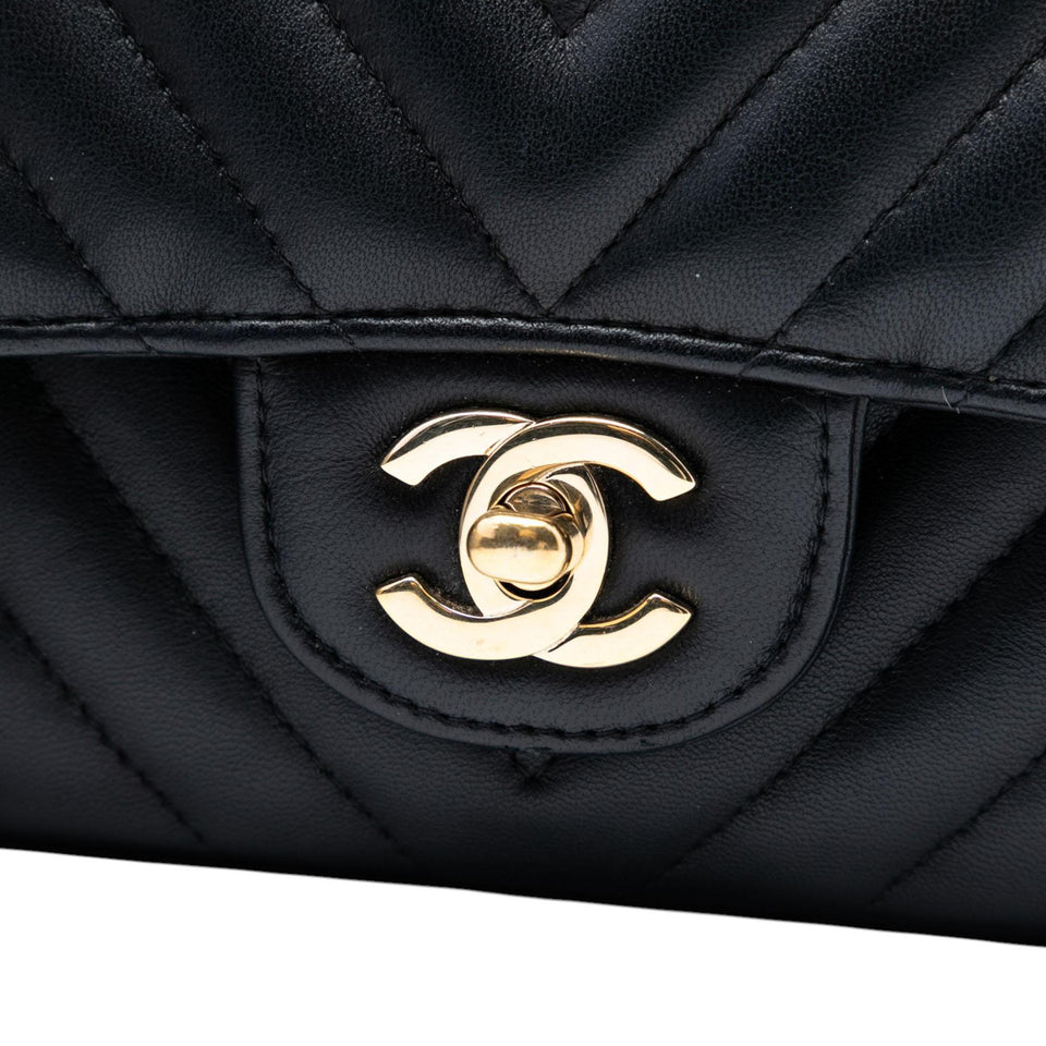 Chanel Medium Classic Chevron Lambskin Double Flap